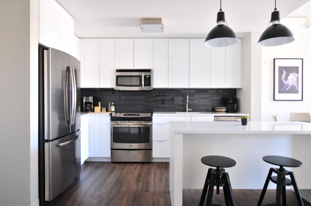 Painted white cabinets